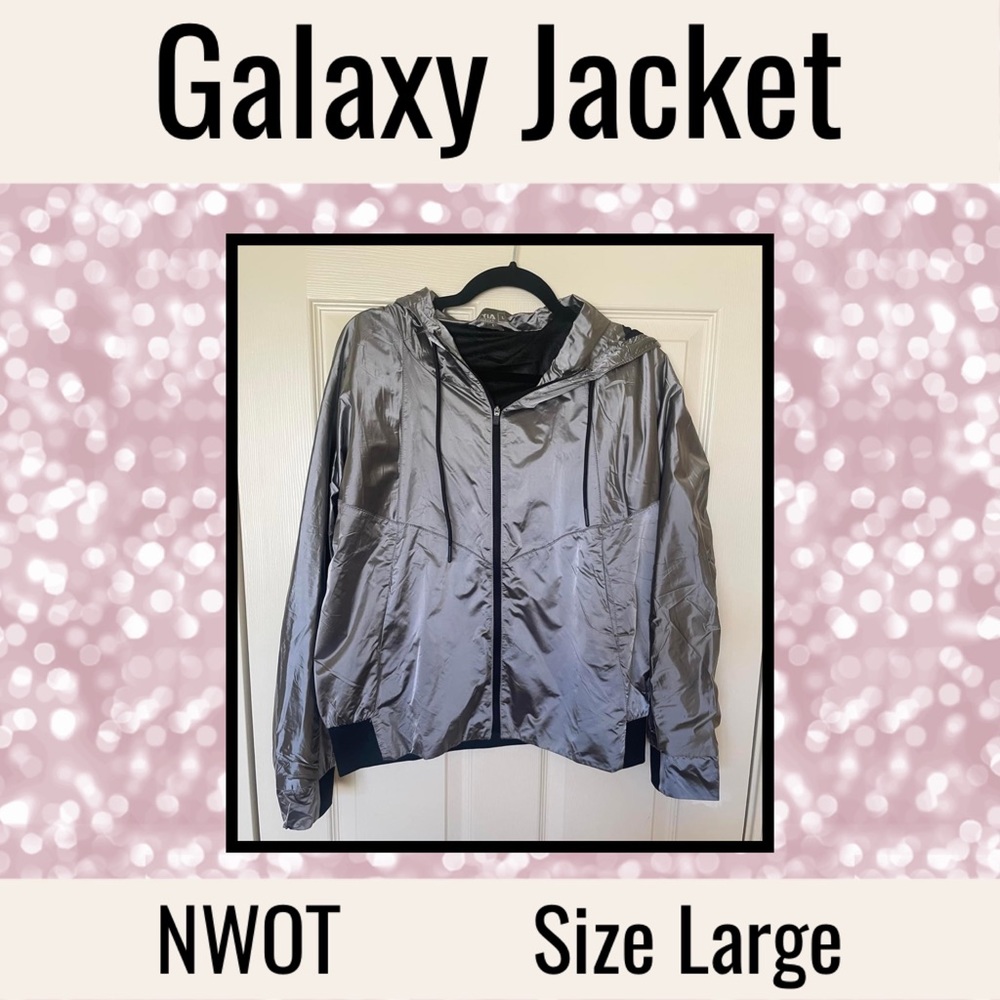 NWOT Silver Galaxy Jacket (Large)
